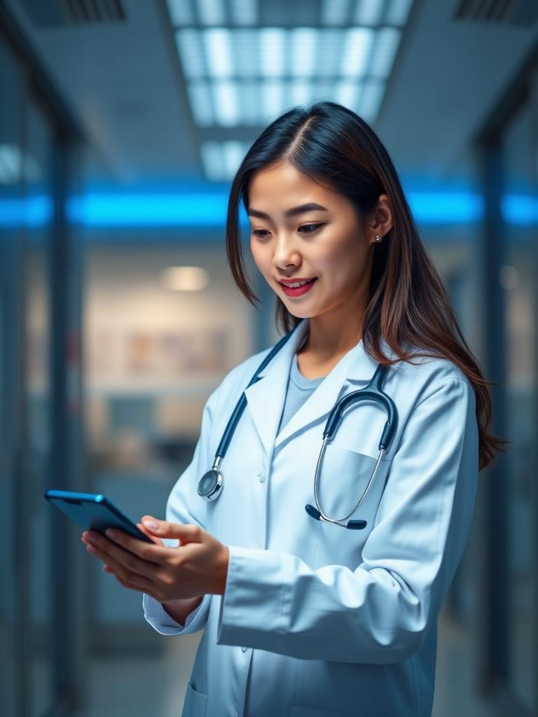 Médica usando ferramenta Waves